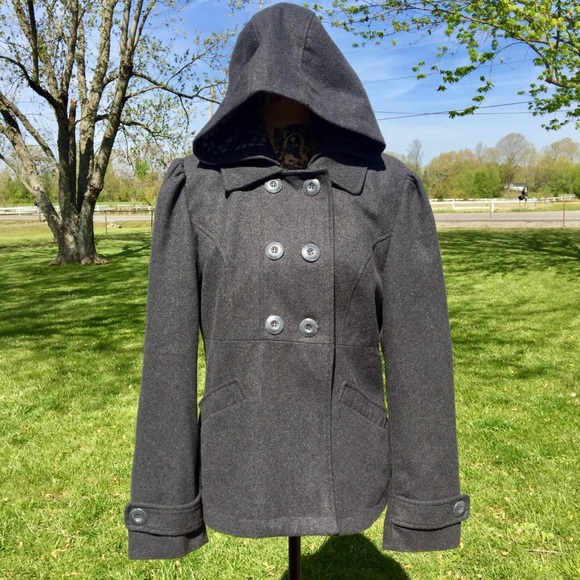 Yoki Jackets & Blazers - 🦓SALE🦓 Charcoal Gray Pea Coat w/Detachable Hood